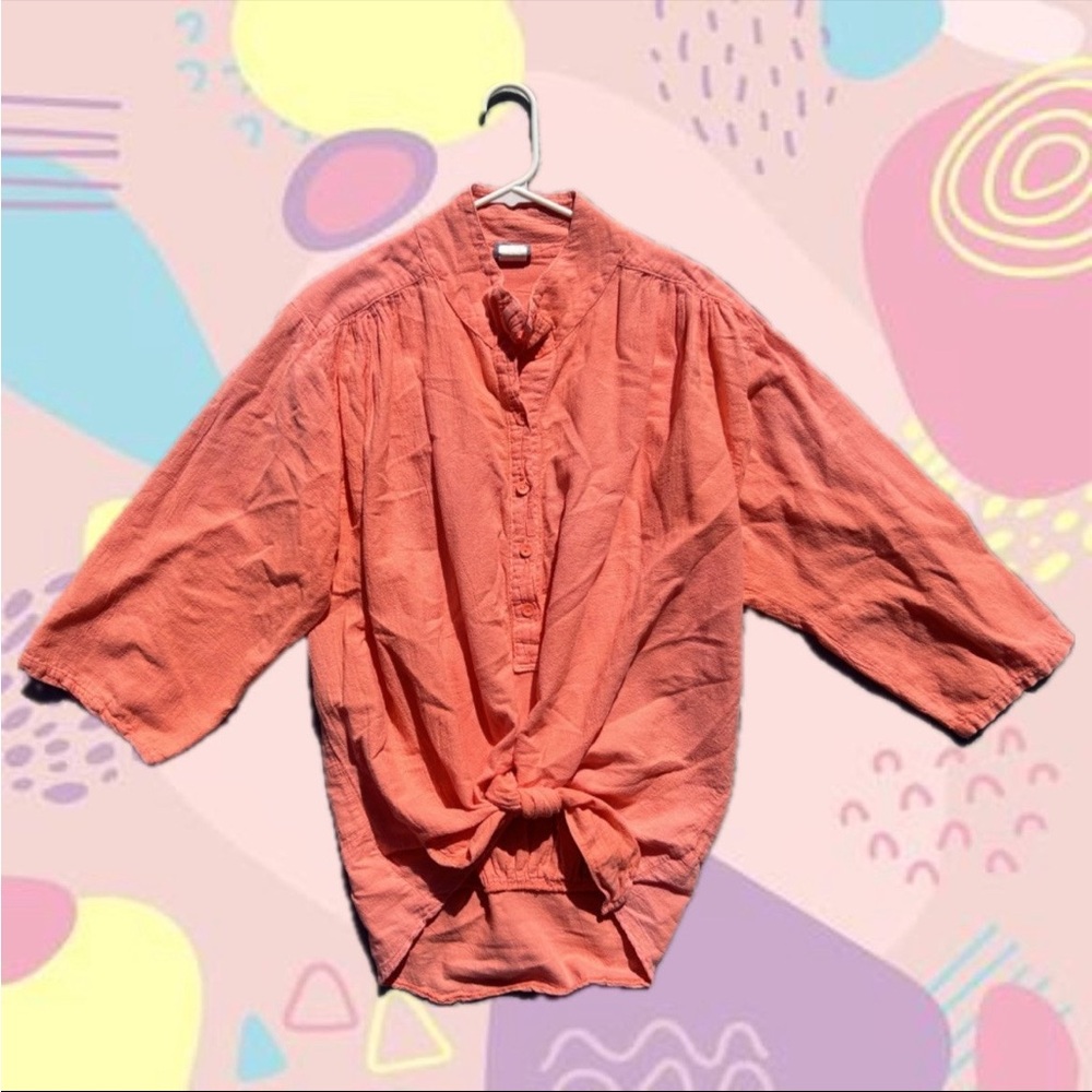orange tropical blouse
